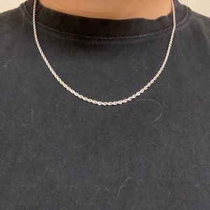 Gld shop rope chain. Size 2 mm, 22”. 14k White Gold Plated